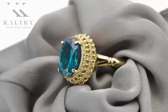  Ακβαμαρίνη Κίτρινος χρυσός 14 καρατίων Vintage Jewlery vrc068y